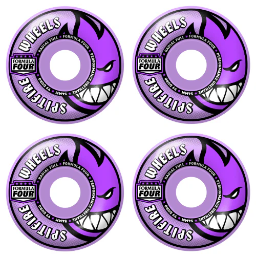 Spitfire F4 Radial Full Light Purple Wheels 54MM 99D - Image 2