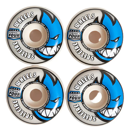 Spitfire F4 Radial Wheels Natural/Blue 56MM 99D