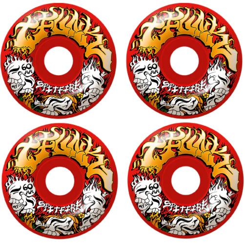 Spitfire F4 Savie T-Funk Radial Full Wheels Red 60MM 97D - Image 2