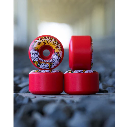 Spitfire F4 Savie T-Funk Radial Full Wheels Red 60MM 97D - Image 4