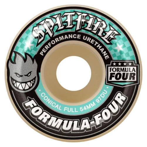 Spitfire F4 Conical Full Wheels Natural/Teal 97D
