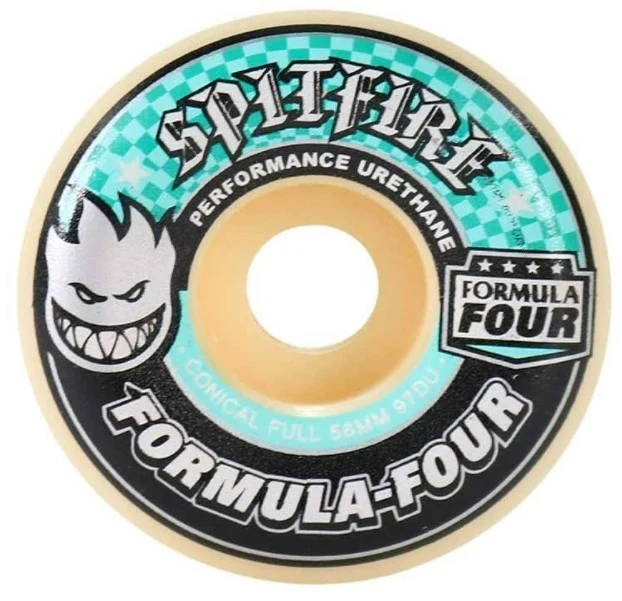 Spitfire F4 Conical Full Wheels Natural/Teal 97D - Image 2