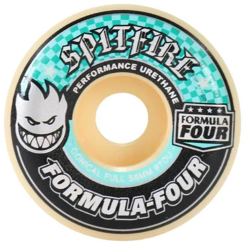 Spitfire F4 Conical Full Wheels Natural/Teal 97D - Image 4