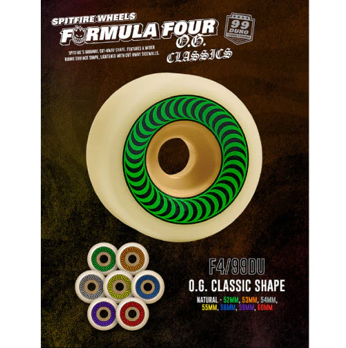 Spitfire F4 OG Classic Wheels Natural/Orange 53MM 99D - Image 3