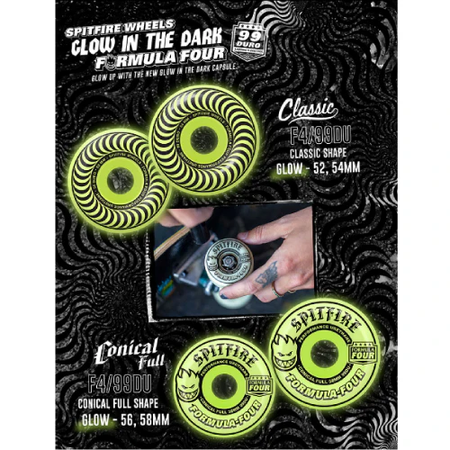 Spitfire F4 Classic Glow Swirl Wheels Natural 54MM 99D - Image 5