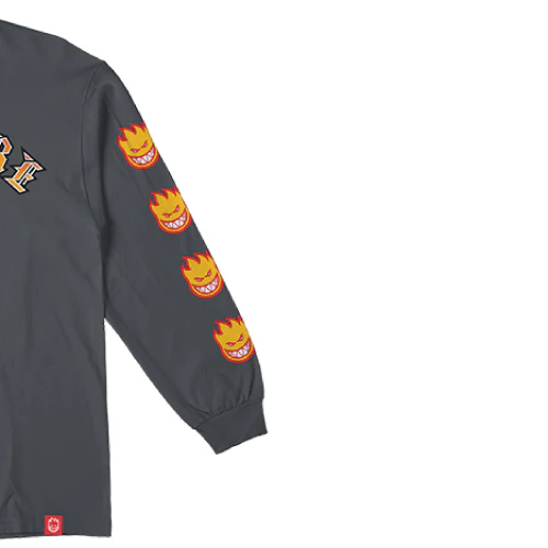 Spitfire Old E Bighead Fill Long Sleeve Tee - Charcoal/Gold - Image 3