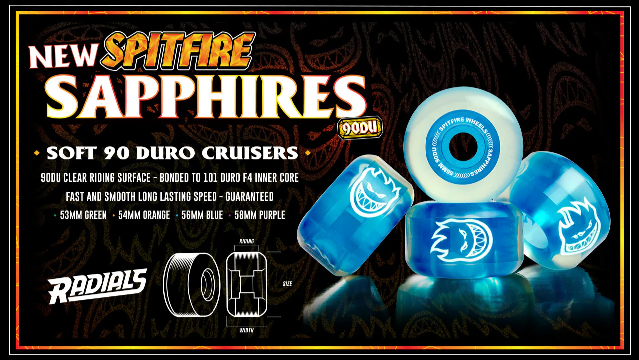 Spitfire Sapphires Radial Wheels Clear/Orange 54MM 90D - Image 6
