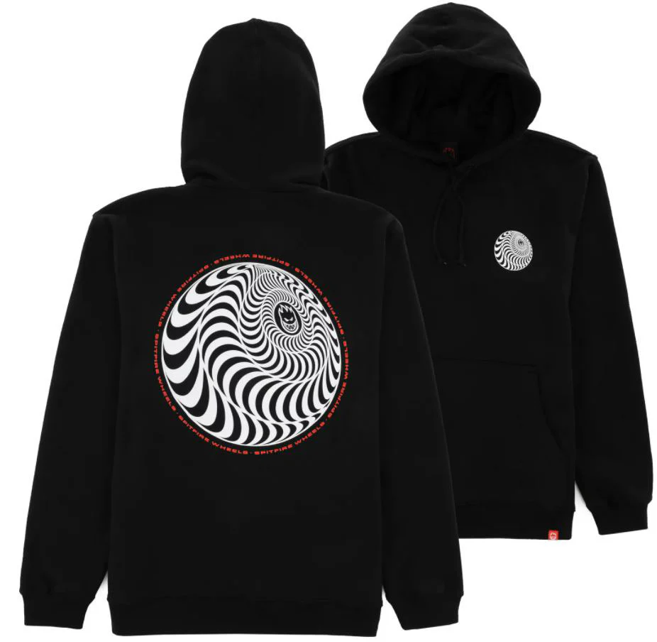 Spitfire Skewed Classic Black/White/Red Hoodie