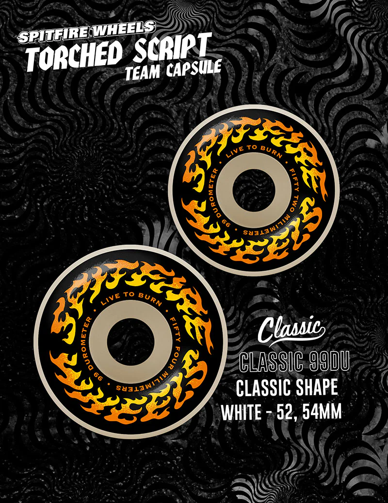 Spitfire Classic Torched Script Wheels 52MM 99D - Image 2