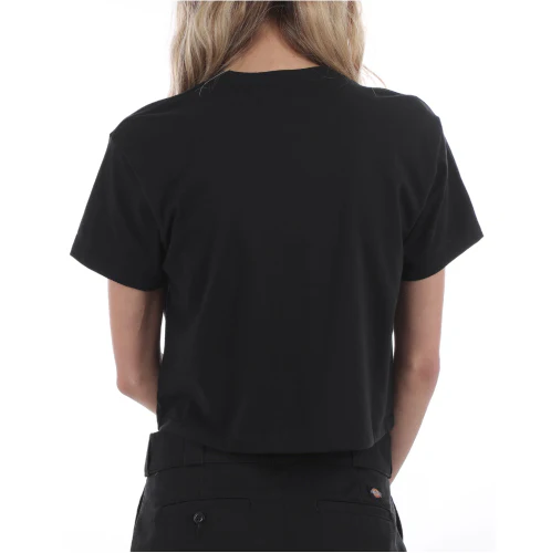 There Blocky Crop Tee - Black/Pink - Image 4