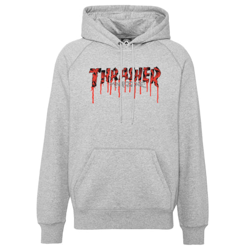 Thrasher Blood Drip Hoodie - Gray