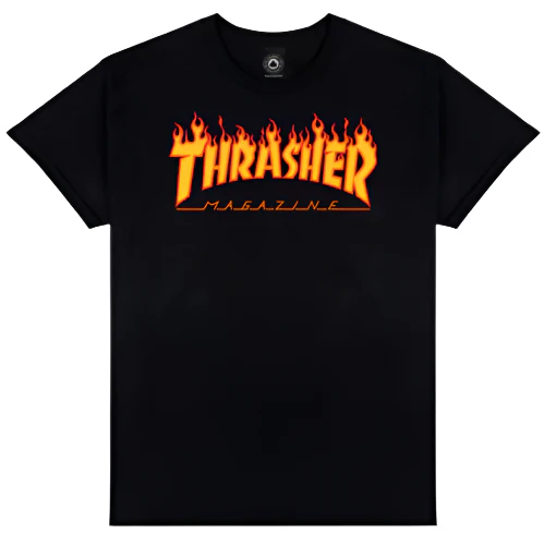 Thrasher Flame Logo Tee - Black