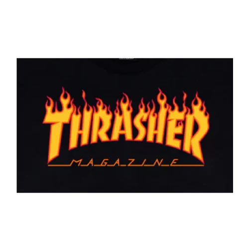 Thrasher Flame Logo Tee - Black - Image 2