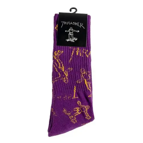 Thrasher Gonz Logo Crew Socks Purple - Image 2