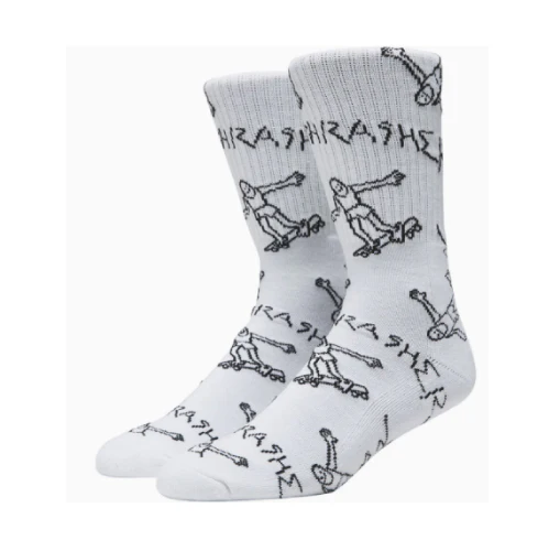 Thrasher Gonz Logo Crew Socks White - Image 2