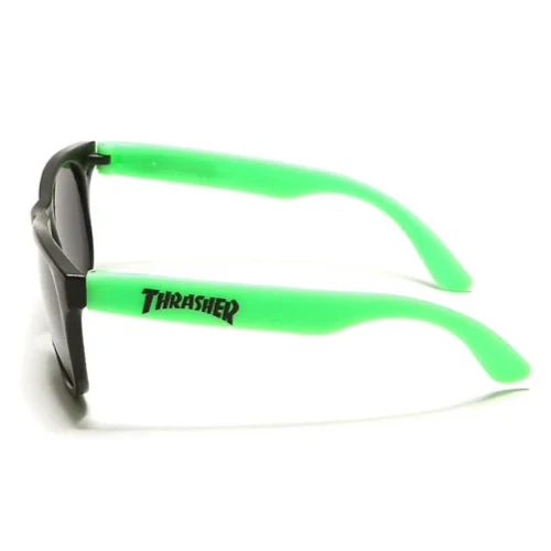 Thrasher Logo Sunglasses - Black/Neon Green - Image 3
