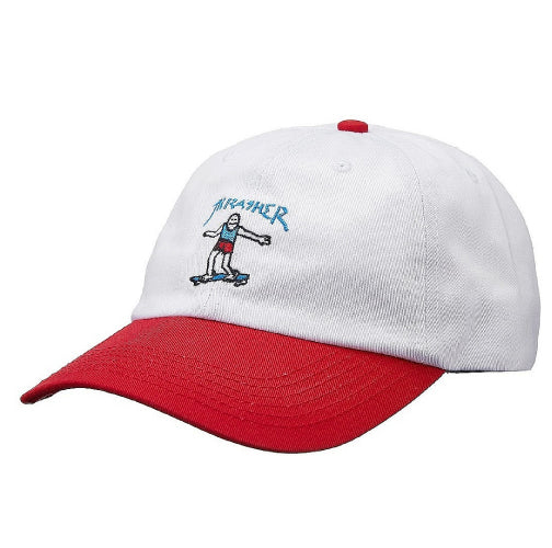 Thrasher Mark Gonzales Old Timer Strapback Hat - White/Red