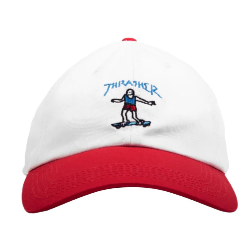 Thrasher Mark Gonzales Old Timer Strapback Hat - White/Red - Image 2