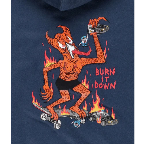 Thrasher Neckface Burn It Down Hoodie - Navy - Image 4