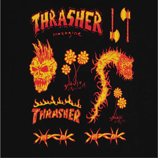 Thrasher Sketch Tee - Black - Image 5