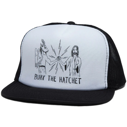 Thrasher X Toy Machine Bury the Hatchet Trucker Hat - Black/White