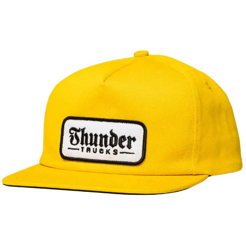 Thunder Script Patch Snapback Hat - Gold/Black