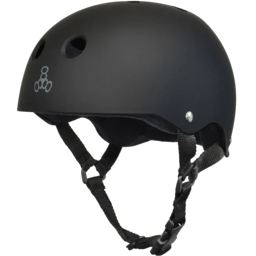 Triple Eight Sweatsaver Helmet - Black Rubber/Black