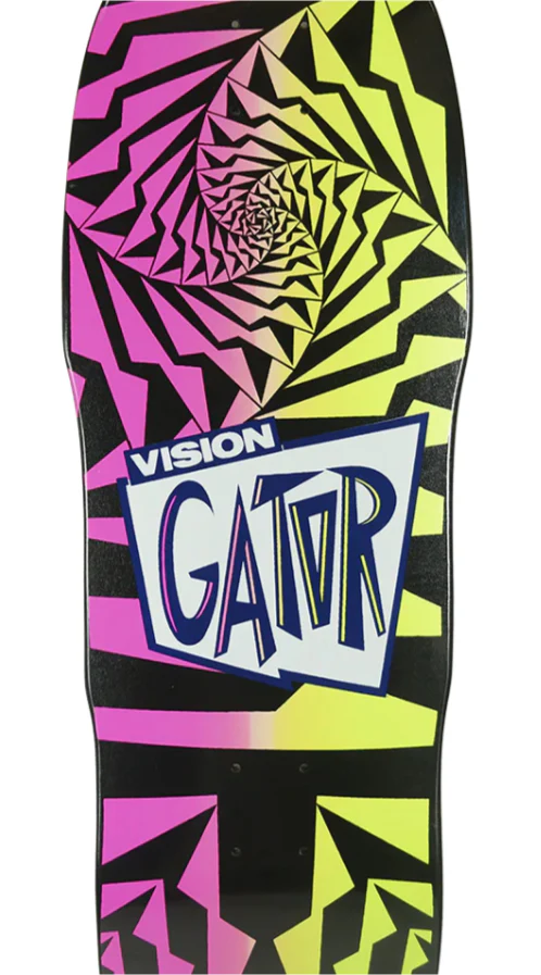 Vision Gator II Skateboard Deck Black/Pink/Yellow Fade 10.25" - Image 2