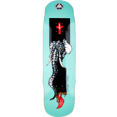 Welcome Daniel Vargas Tusk on Efigy Teal Shaped Skateboard Deck 8.8"