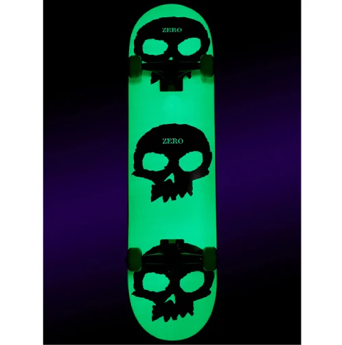 Zero 3 Skulls Glow in the Dark Complete Skateboard 8.0" - Image 2