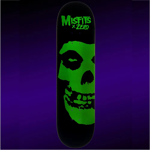 Zero X Misfits Fiend Skull Glow in the Dark Skateboard Deck 8.25" - Image 2
